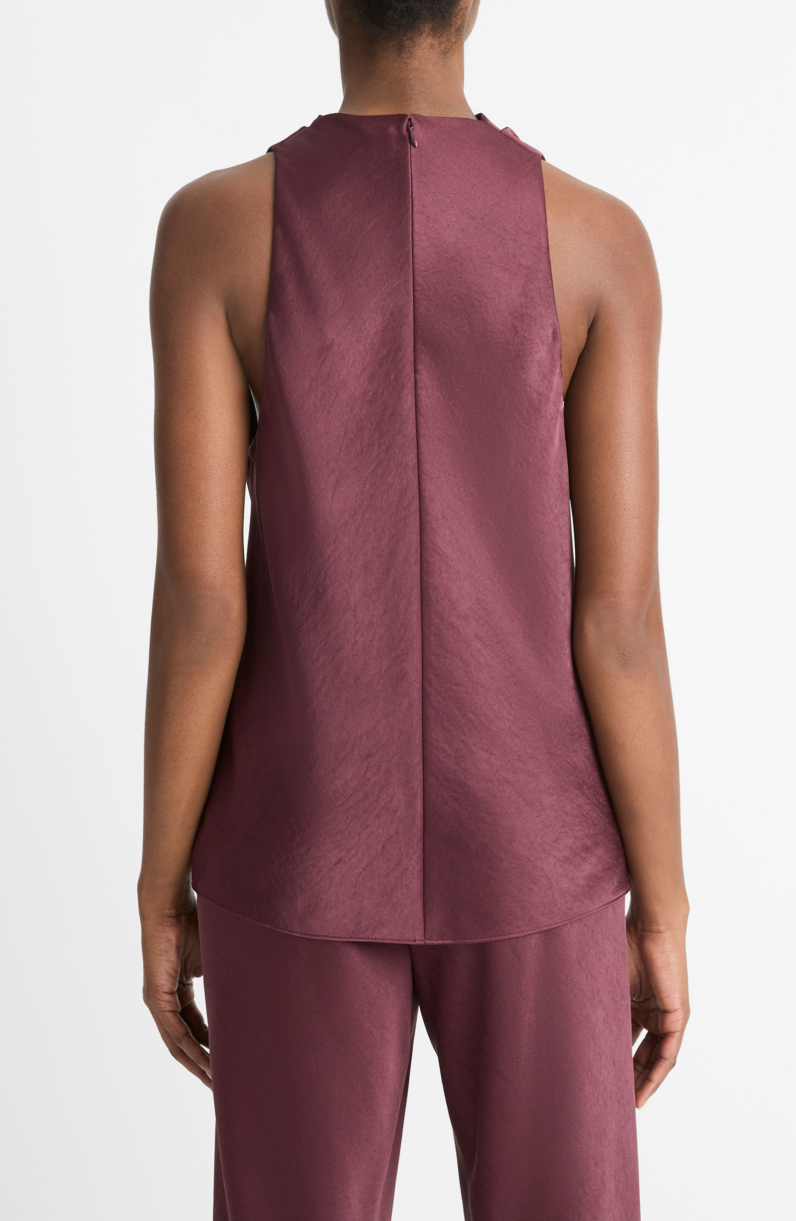 Cowl Neck Hammered Satin Sleeveless Top - image 2