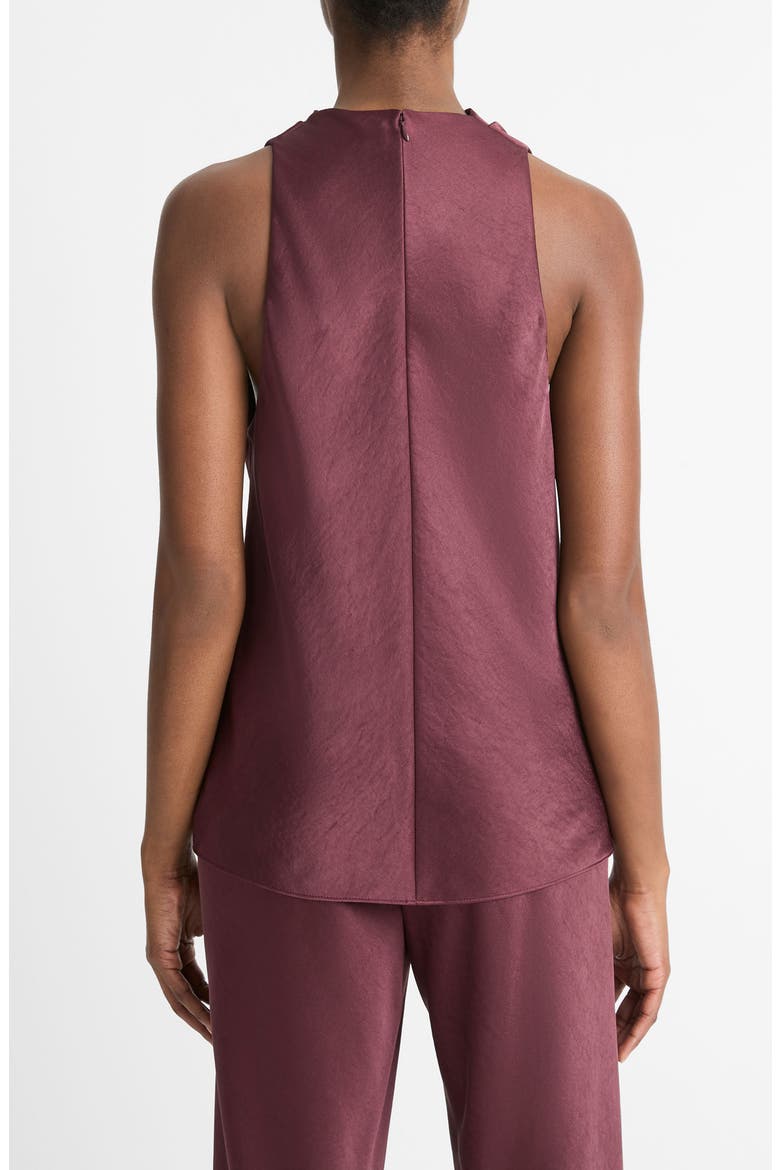 Cowl Neck Hammered Satin Sleeveless Top, Alternate, color, BLACK ROSE