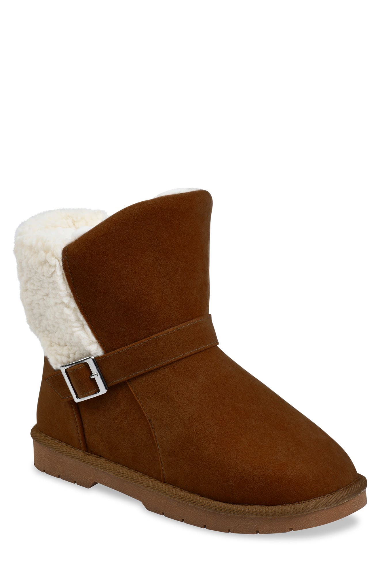 GAAHUU Buckled Faux Shearling Lined Water Resistant Boot, Main, color, 