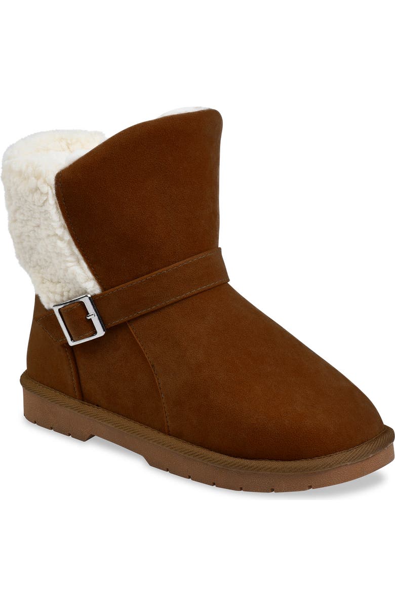 GAAHUU Buckled Faux Shearling Lined Water Resistant Boot, Main, color,