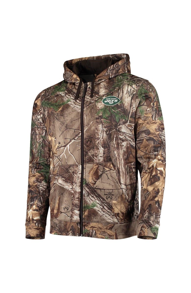 DUNBROOKE Men's Dunbrooke Realtree Camo New York Jets Trophy Tech Fleece Full-Zip Hoodie, Alternate, color, 