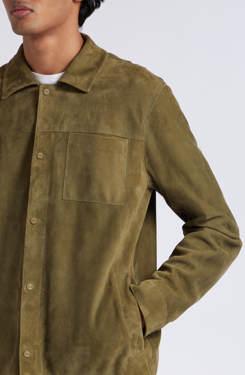 Herno Snap Front Suede Shirt Jacket, Alternate, color,
