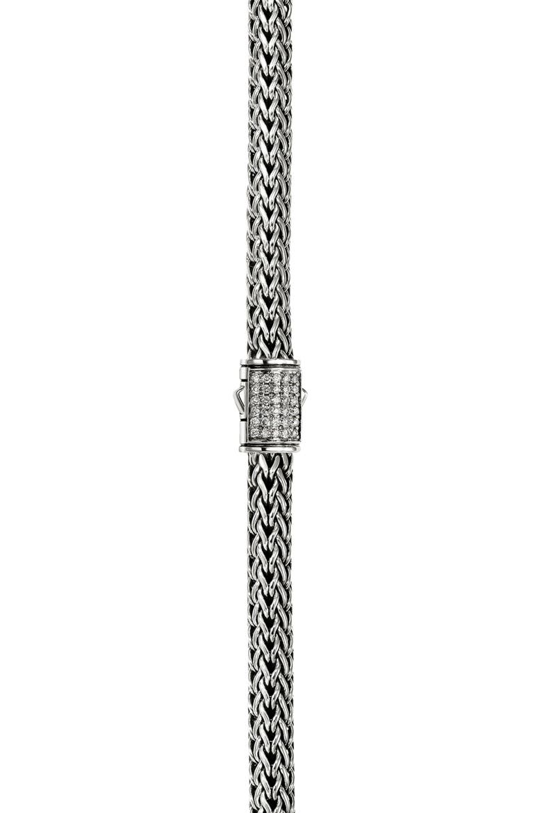 Icon Necklace, Sterling Silver, Pavé Diamond, Alternate, color, SILVER