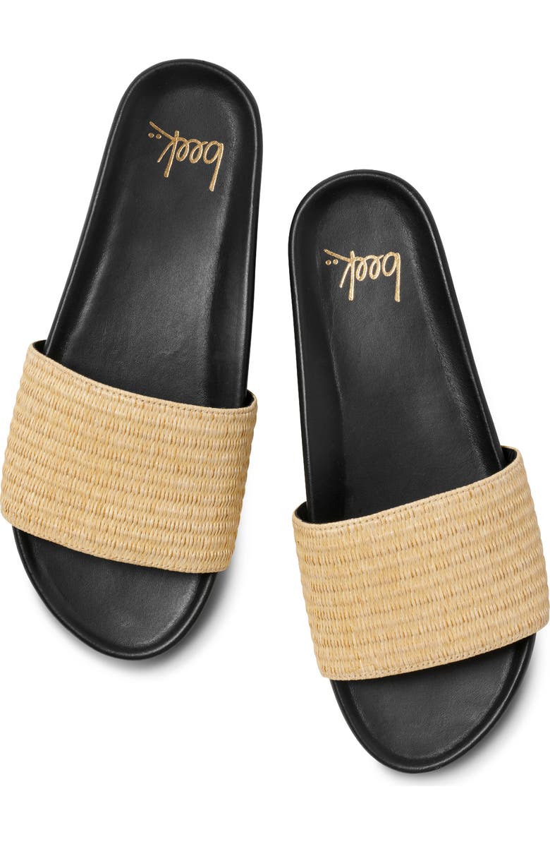 Beek Gallito Raffia Slide Sandal, Alternate, color, Black