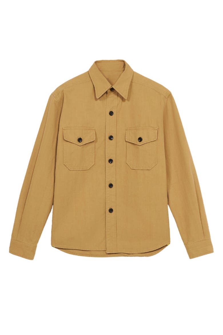 Military Cotton Overshirt, Main, color, Camel