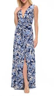 O.L. Printed Sleeveless Maxi Dress