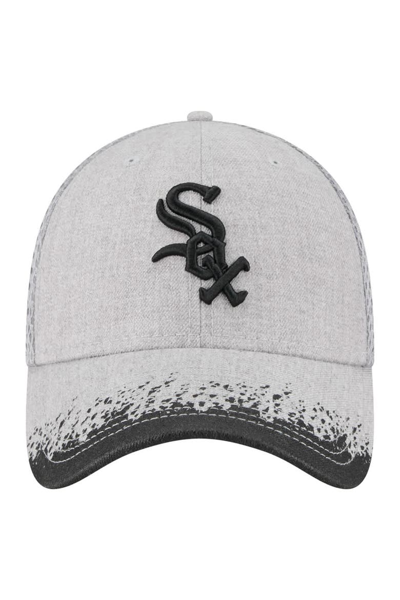 Men's New Era Gray Chicago White Sox Visor Paint Splatter 39THIRTY Flex Hat, Alternate, color, Gray