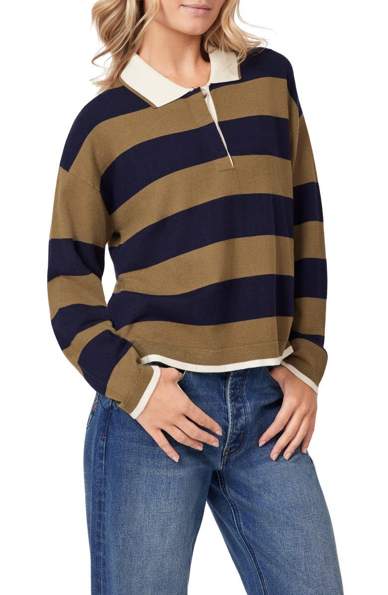 Scotch & Soda Stripe Polo Sweater, Alternate, color,