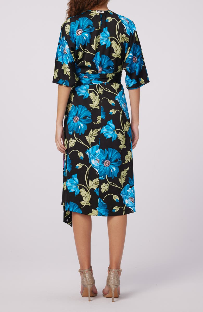 DVF Rosalina Reversible Floral Wrap Dress, Alternate, color, 