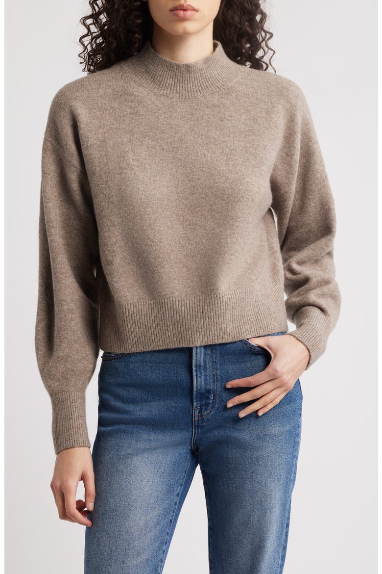 Mock Neck Sweater, Main, color, GREY MEDIUM DUSTY