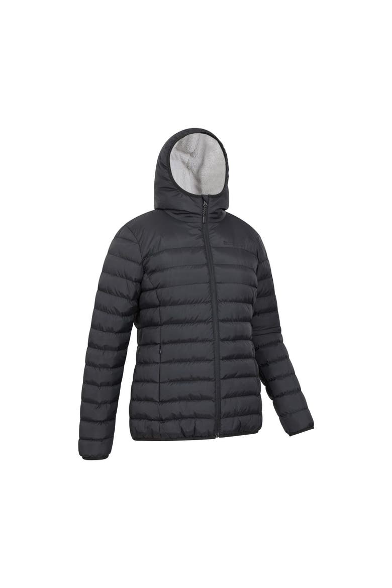 Faux Fur Lined Padded Jacket, Alternate, color, Black