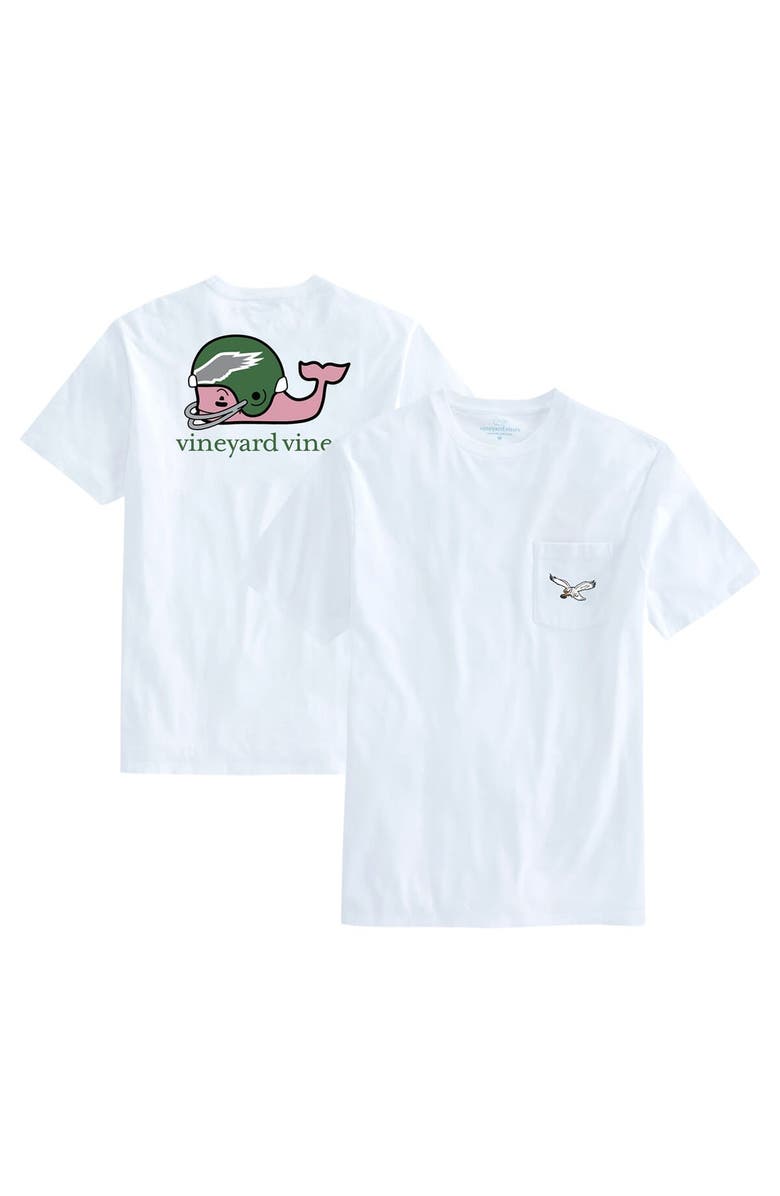 vineyard vines Men's Vineyard Vines White Philadelphia Eagles Big & Tall Gridiron Classics Throwback Helmet T-Shirt, Alternate, color, 