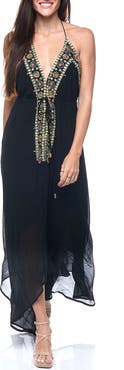 RANEES Embellished Halter Cover-Up Dress