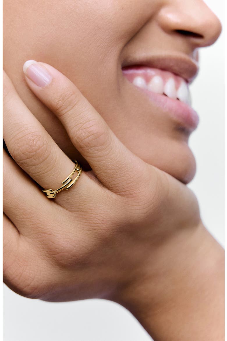 Signature Link Stacking Ring, Alternate, color, 18CT GOLD VERMEIL