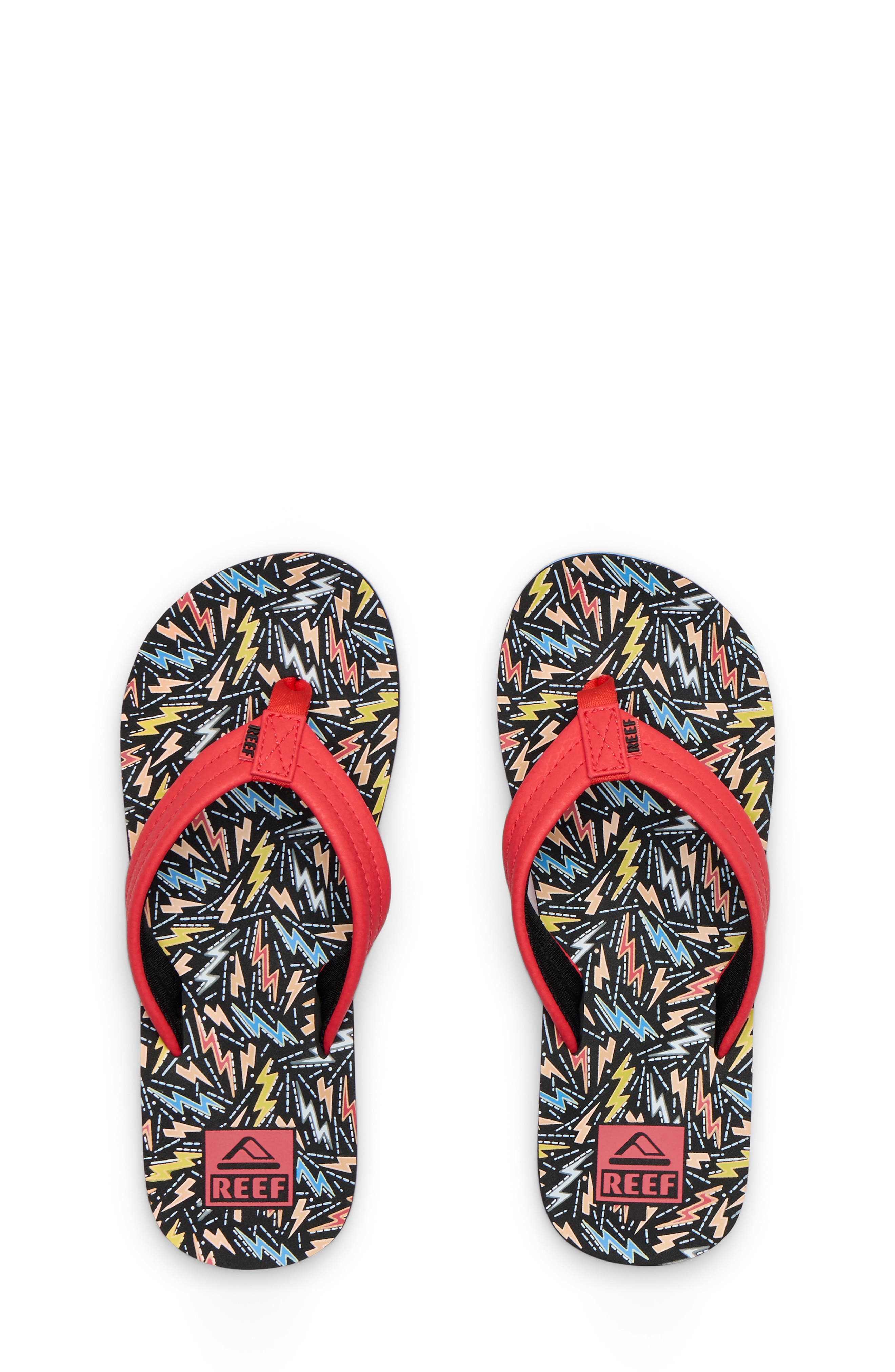 Reef Kids' Ahi Flip Flop, Alternate, color, Multi Bolts