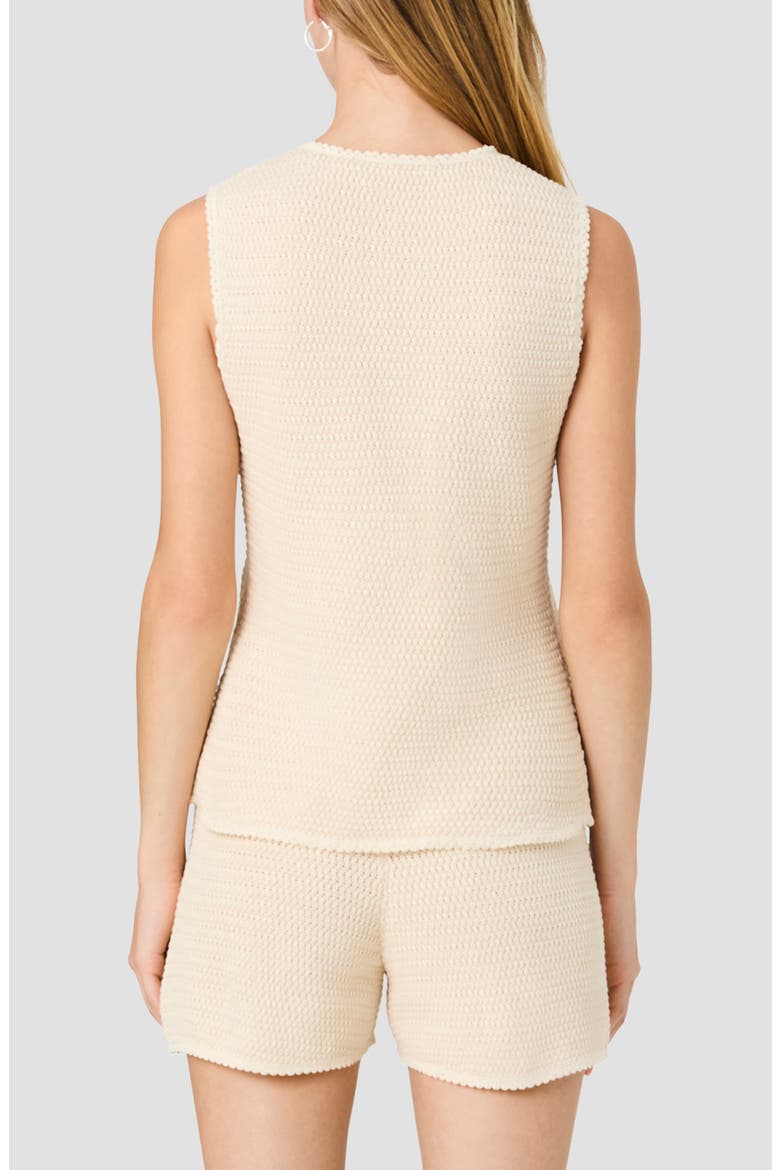 Mozart Textured Stitch Cotton Sweater Tank, Alternate, color, ECRU