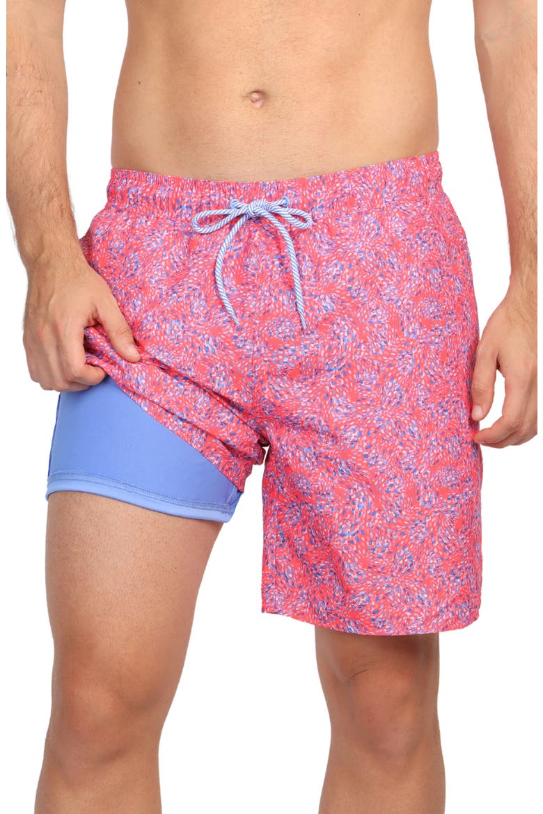 Abstract Swim Shorts, Alternate, color, SALMON