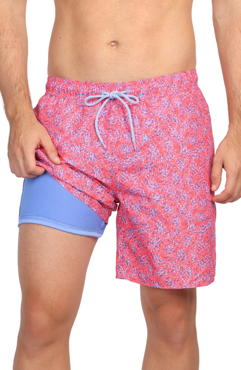 TailorByrd Abstract Swim Shorts, Alternate, color, Salmon