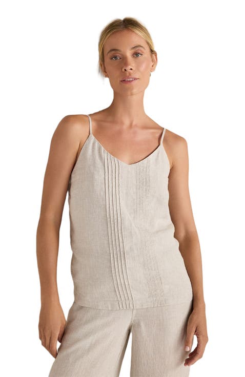 Linen Pintuck Cami