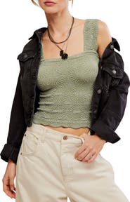 Free People Love Letter Floral Knit Camisole