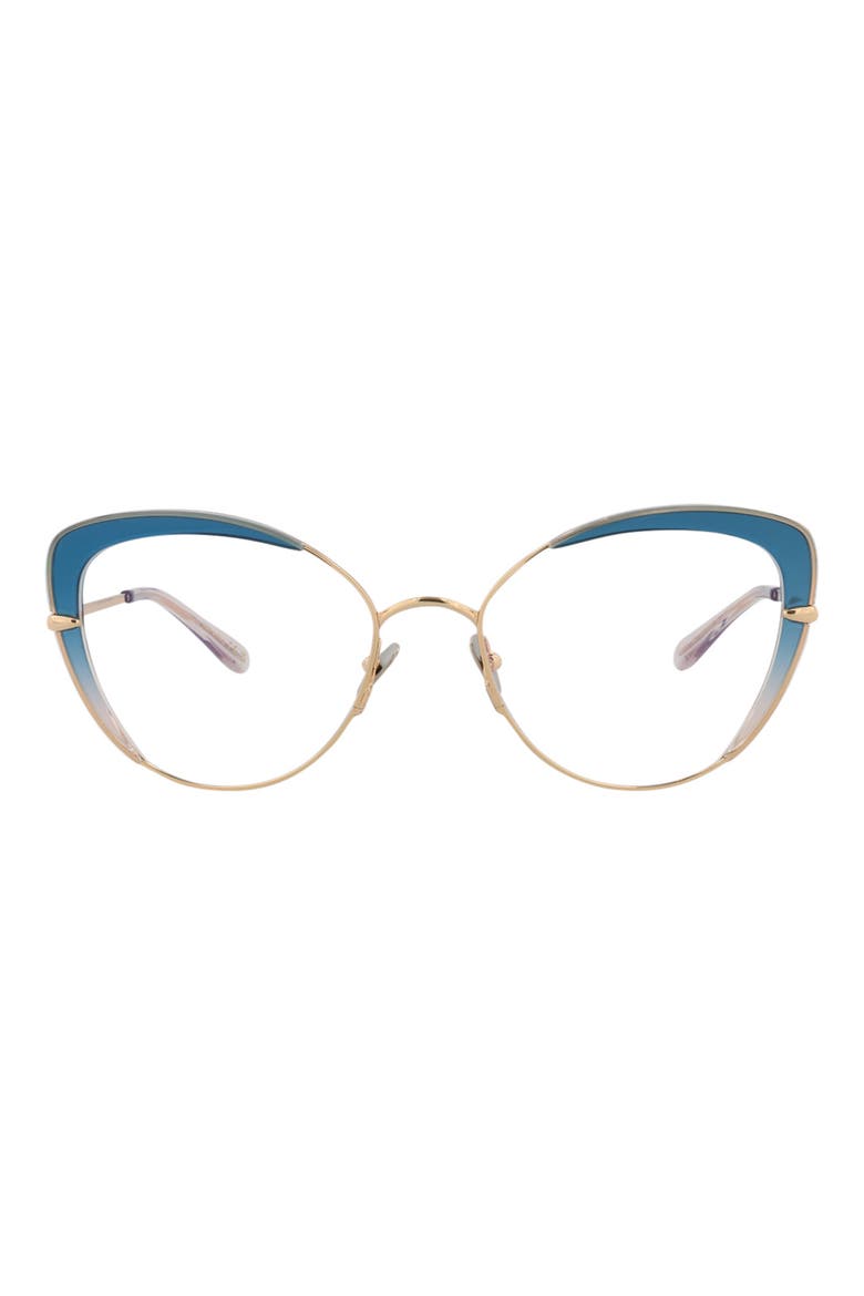 54mm Cat Eye Optical Glasses, Main, color, BLUE GOLD GOLD TRANSPARENT