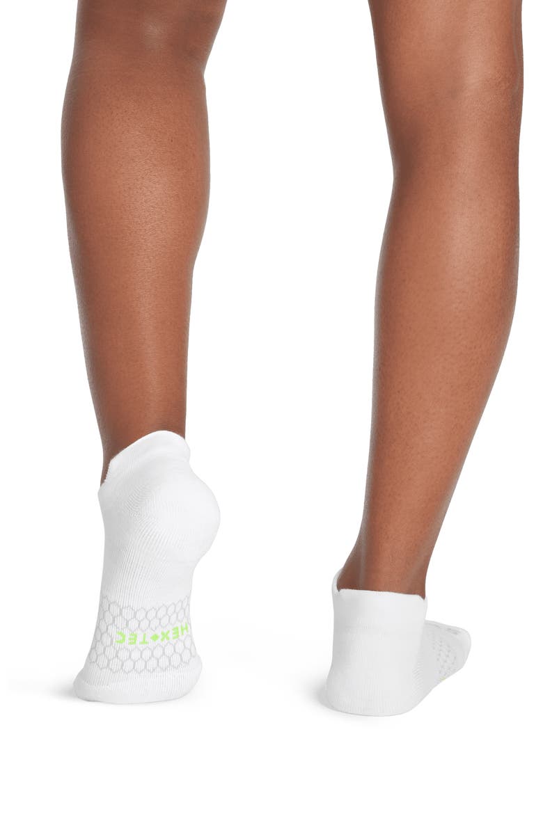 All Purpose Ankle Socks, Alternate, color, WHITE/ NEON YELLOW
