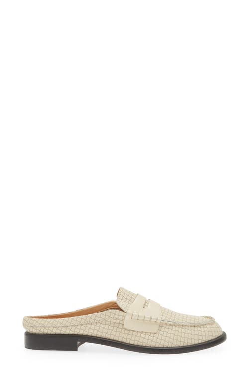 Rag & Bone Carter Embossed Leather Penny Loafer Mules In Greigebktw Leather
