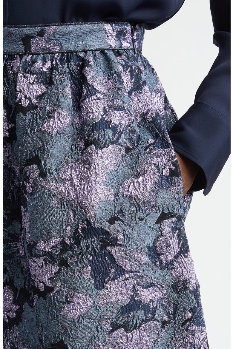 Floral Metallic Gaufre Miniskirt, Alternate, color, MIDNIGHT LUREX MULTI