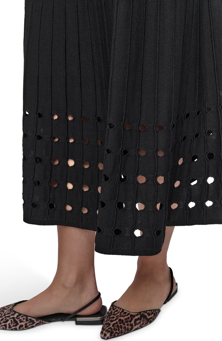 DKNY Rib Open Stitch Crepe Sweater Skirt, Alternate, color, 