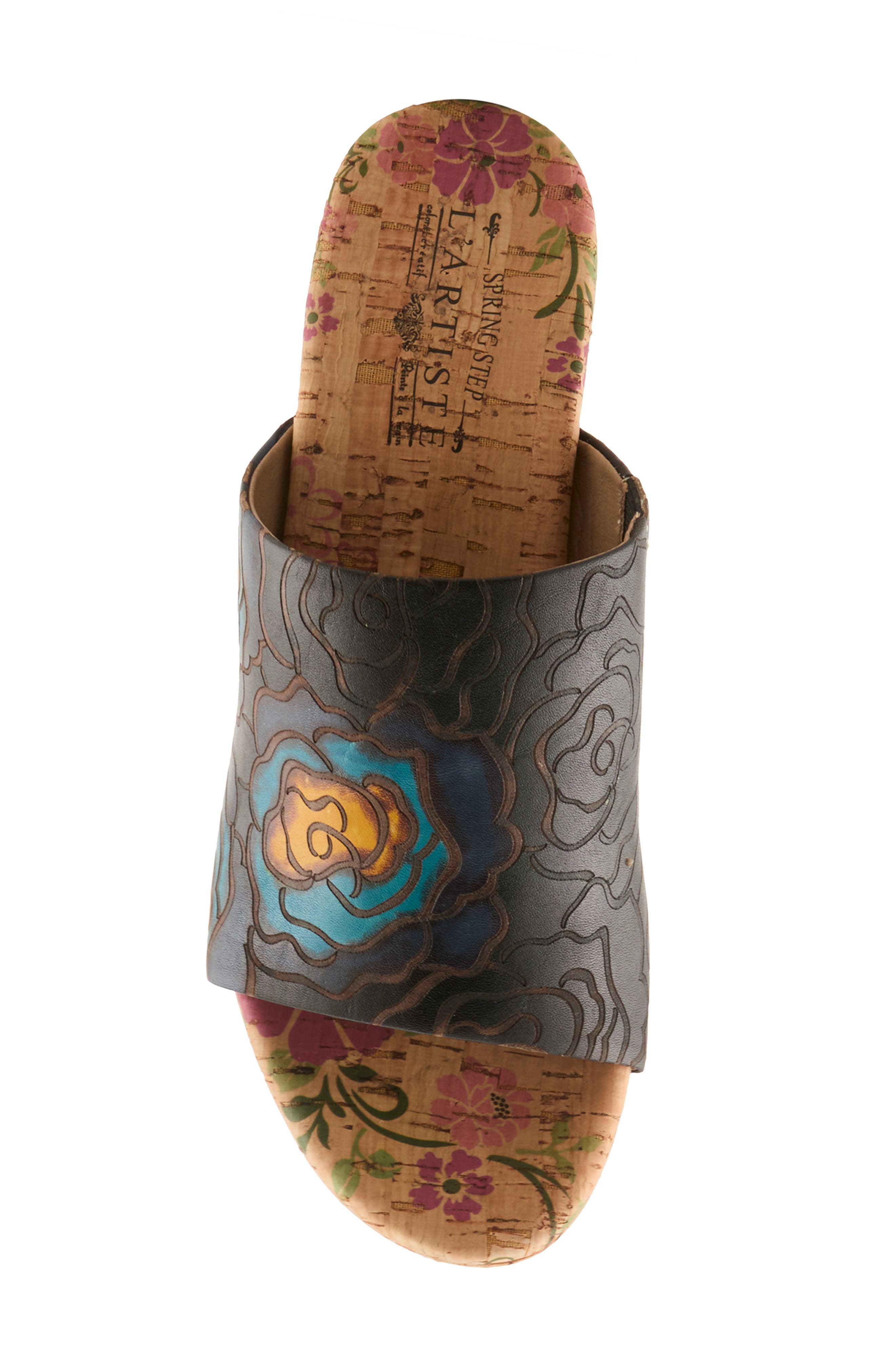 L'Artiste by Spring Step Niceneasy Platform Slide Sandal, Alternate, color, Black Multi