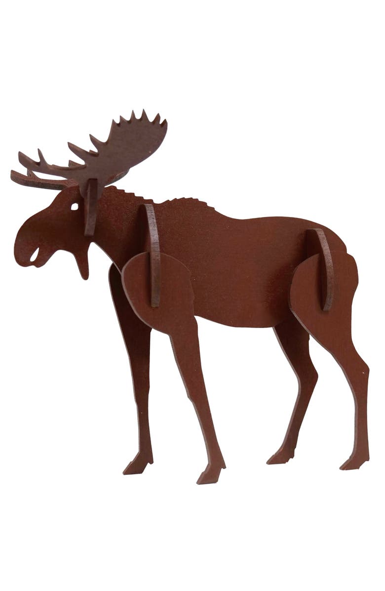 Little & Wood Woodlet Moose 3D Wooden Puzzle Kit, Easy Assembly, Ages 6+, Main, color, Multicolored