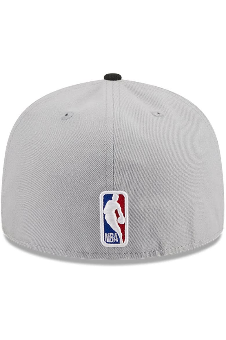 Men's New Era Gray/Black Portland Trail Blazers Tip-Off Two-Tone 59FIFTY Fitted Hat, Alternate, color, Gray