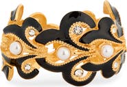 Kenneth Jay Lane Faux Pearl & Crystal Bracelet