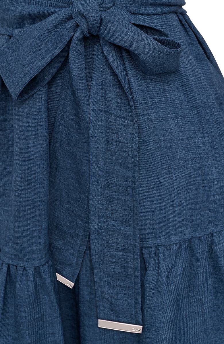 DKNY Tie Waist Denim Dress, Alternate, color, Denim