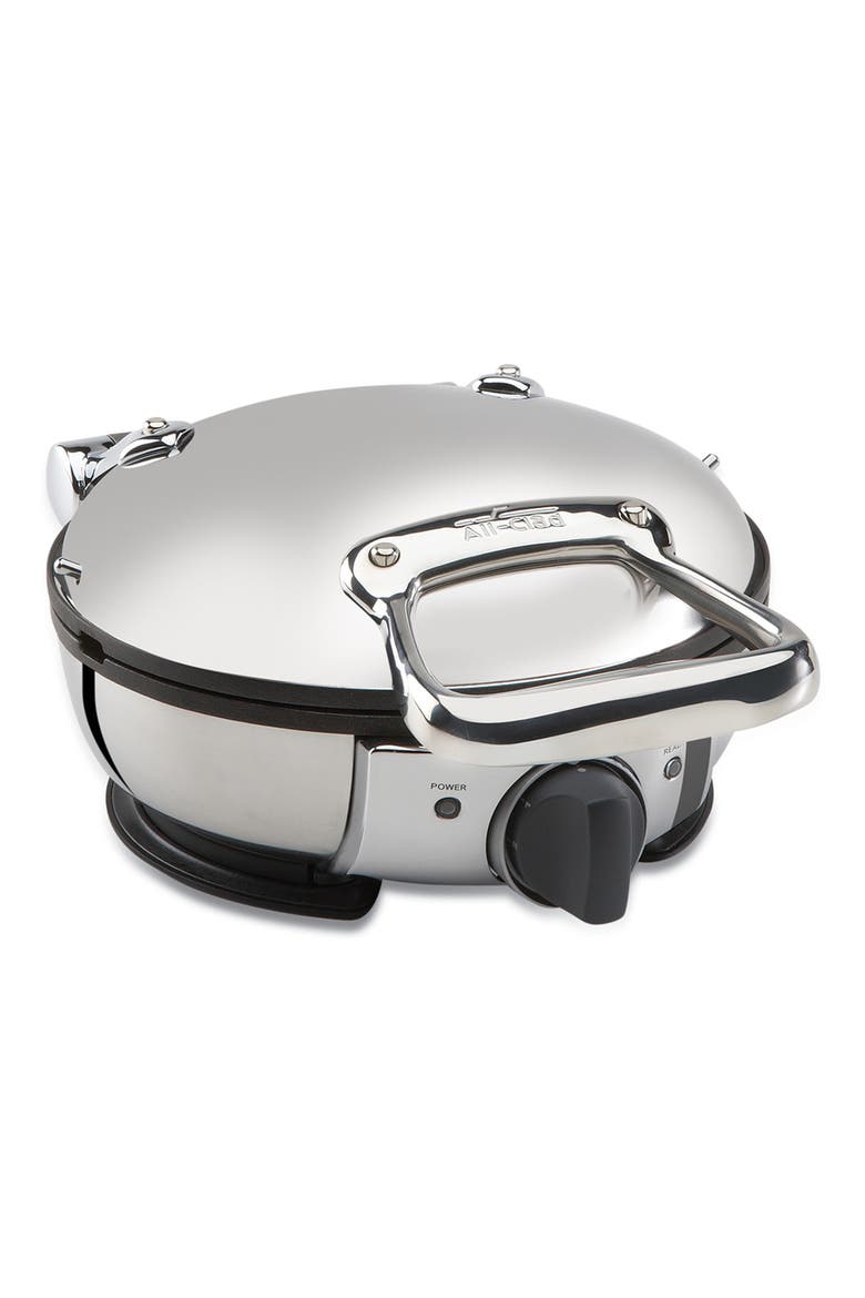 Classic Round Waffle Maker, Main, color, SILVER