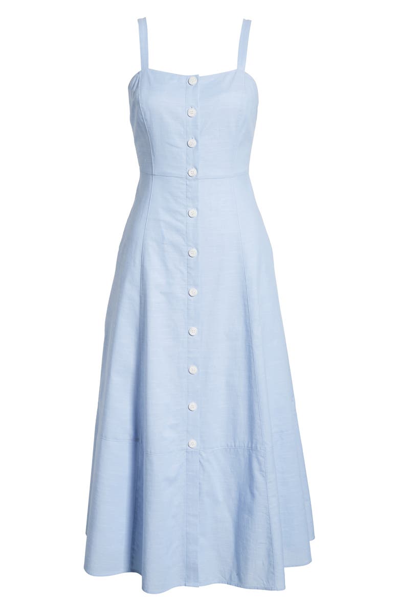 1901 Button Front Chambray Cotton Dress, Alternate, color, 