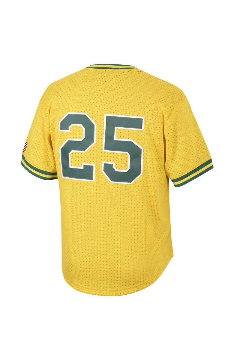 Mitchell & Ness Men's Mitchell & Ness Mark McGwire Gold Oakland Athletics Cooperstown Collection Mesh Batting Practice Jersey, Alternate, color, 