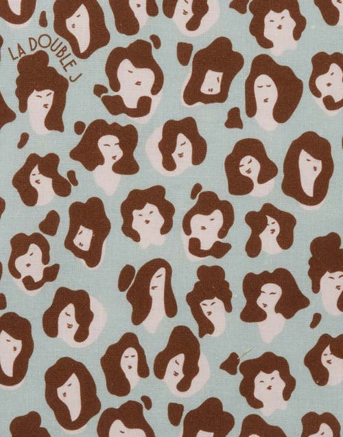 La Doublej Placemats Set Of 2 (35x45) Lady Leopard Acqua Acquamarin In Lady Leopard Acqua Acquamarin