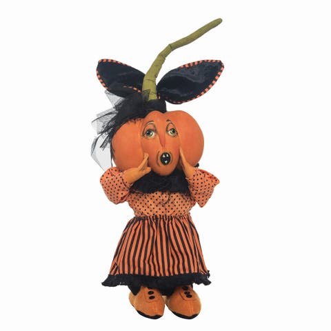 Paxtyn Pumpkin Joe Spencer Gathered Traditions Soft Art Doll Fall Autumn Halloween Harvest Figure Figurine