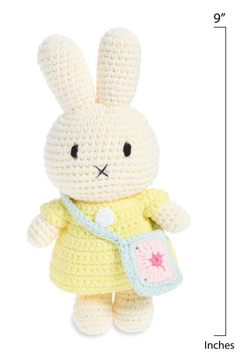 Miffy & Her Yellow Dress & Flower Bag Crocheted Stuffed Animal, Alternate, color, YELLOW