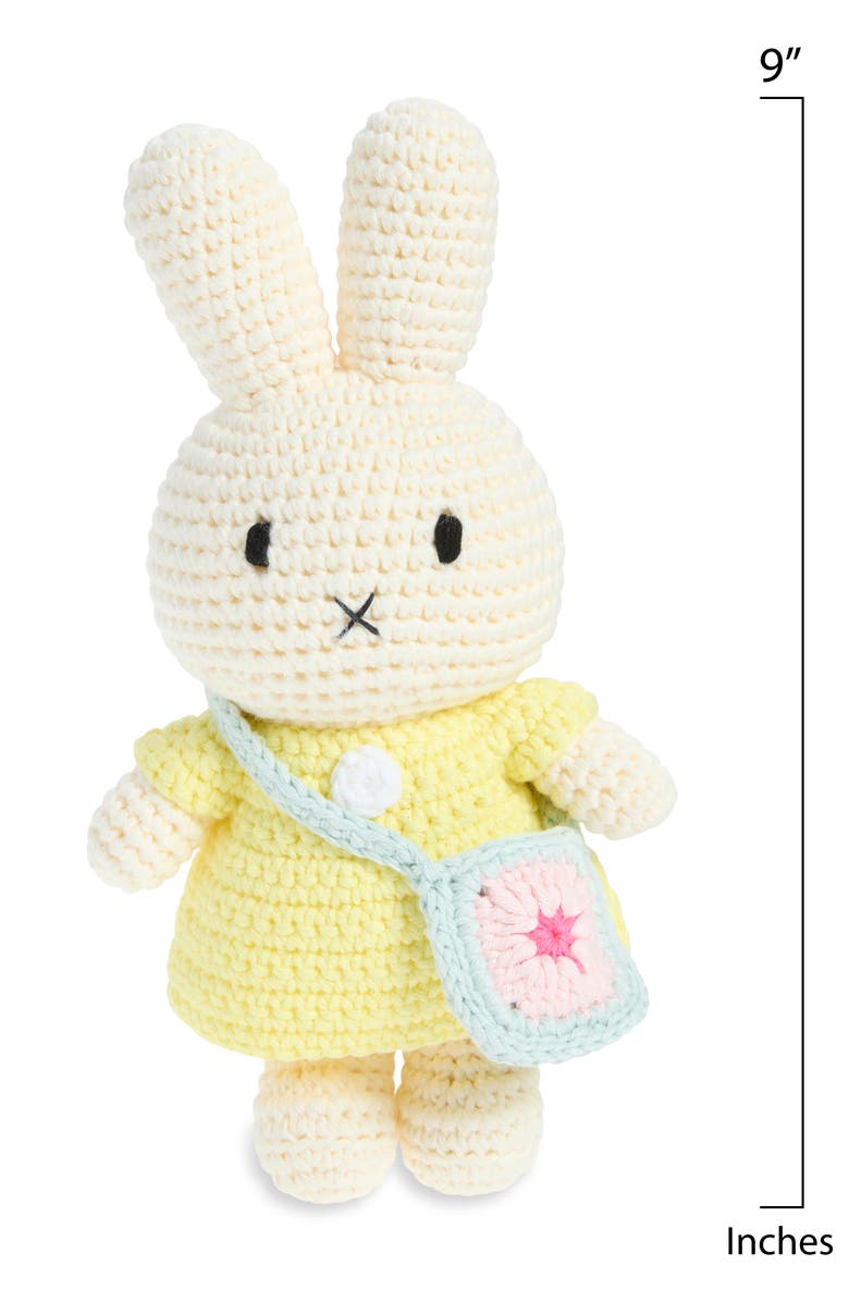 Just Dutch Miffy & Her Yellow Dress & Flower Bag Crocheted Stuffed Animal, Alternate, color, Yellow