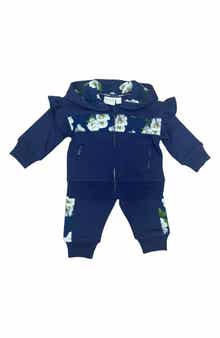 Kids' Ruffle Floral Fleece Jacket & Pants Set