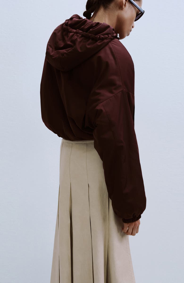 MANGO Sia Faux Leather Godet Skirt, Alternate, color, Ecru