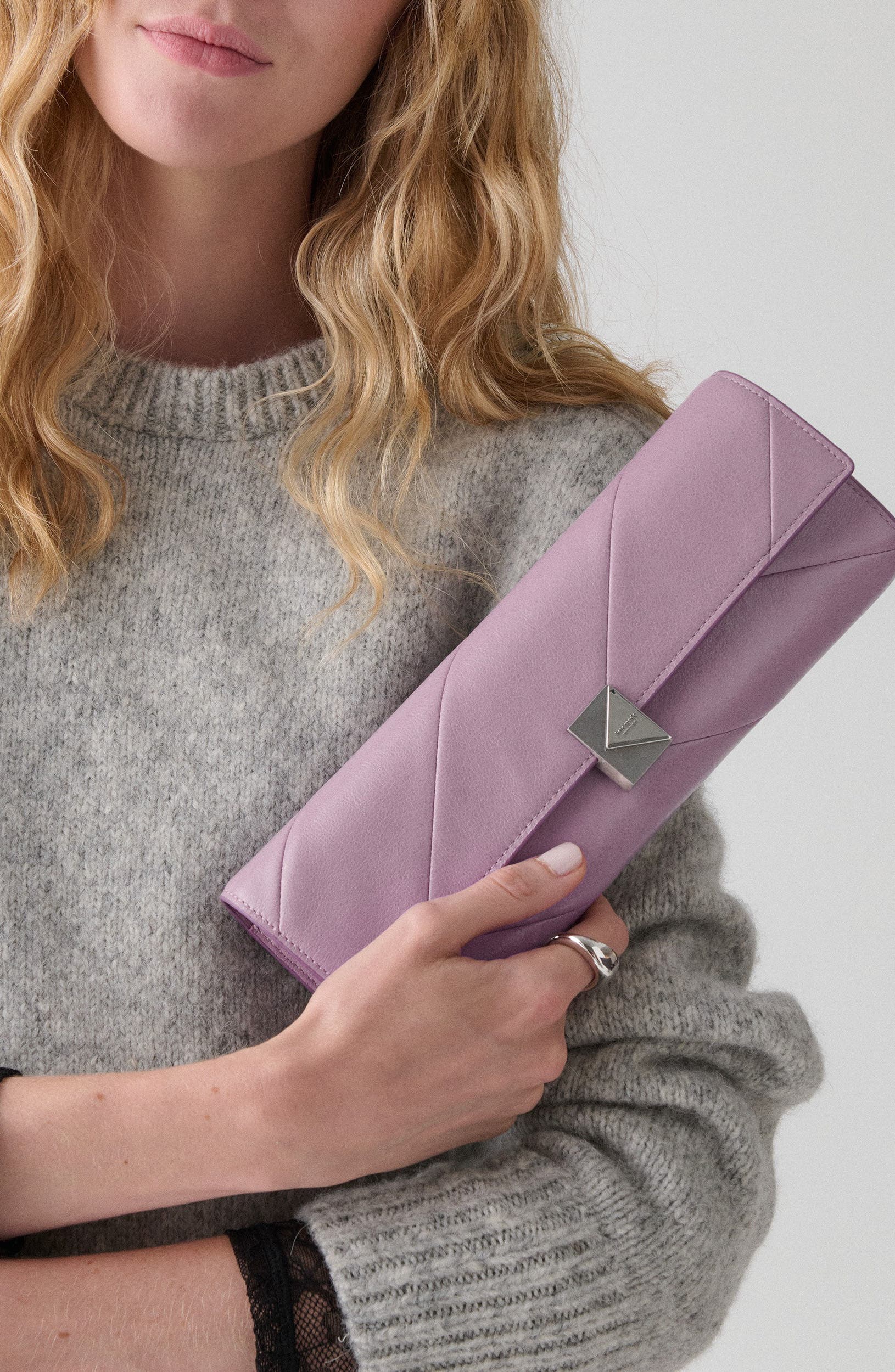 Kate Spade New York deco pieced soft glazed leather shoulder bag, Alternate, color, Market Purple