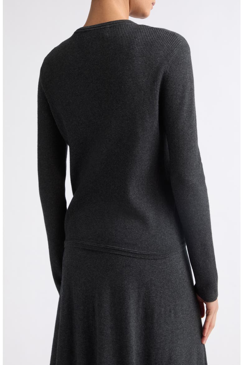 Abeena Cotton & Cashmere Rib Cardigan, Alternate, color, ECLIPSE