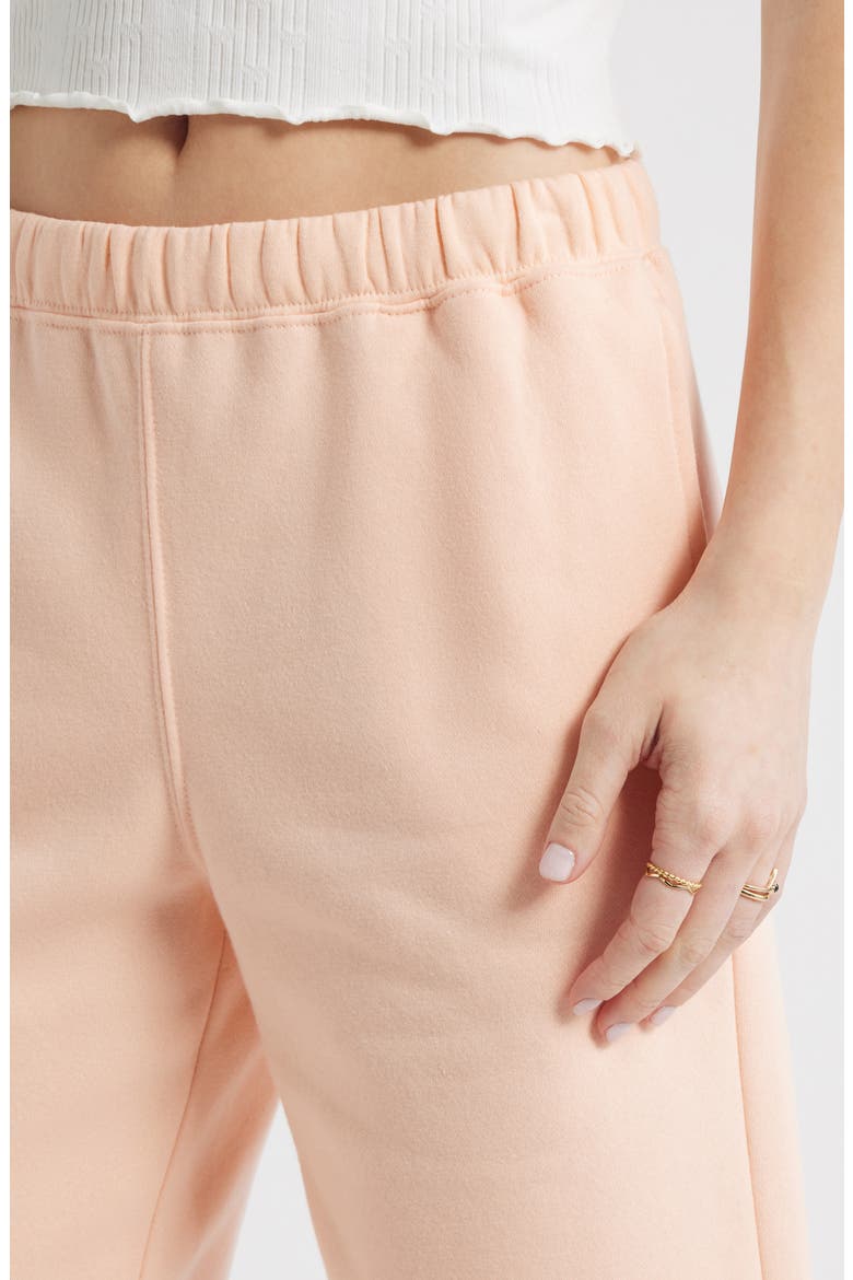 Long Fleece Sweat Shorts, Alternate, color, CORAL MORNING
