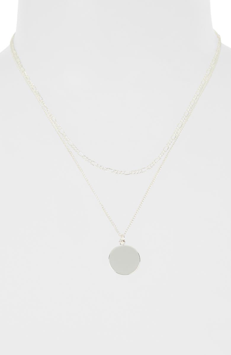 NORDSTROM RACK Demi Fine Layered Pendant Necklace, Alternate, color, Silver