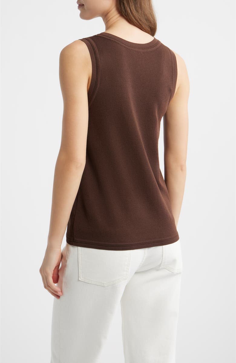 Anne Klein Scoop Neck Tank, Alternate, color, Dark Chocolate