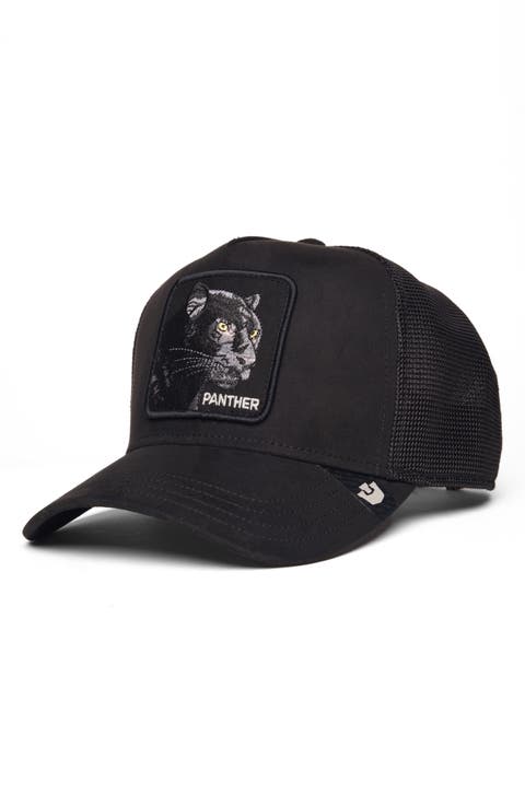 Panther Patch Faux Suede Snapback Trucker Hat