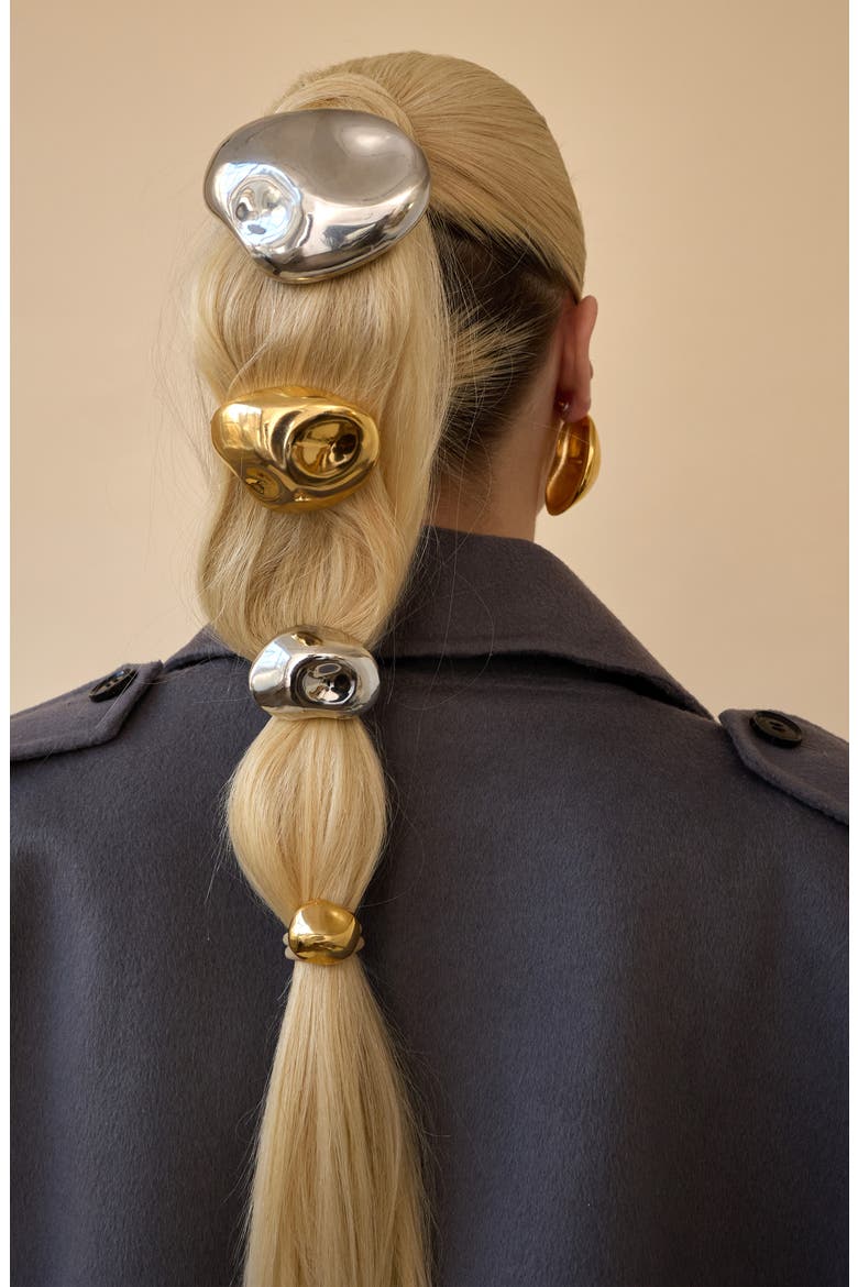 Zoe Ponytail Cuff, Alternate, color, RHODIUM